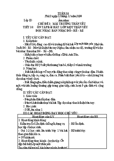 Kế hoạch bài dạy Âm Nhạc 1+3+4+5, Đạo Đức 1, HĐTN 1 - Tuần 10 (NH 2024-2025)(GV: Phạm Thị Thanh Tú)