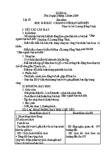 Kế hoạch bài dạy Âm Nhạc 1+3+4+5, Đạo Đức 1, HĐTN 1 - Tuần 13 (NH 2024-2025)(GV: Phạm Thị Thanh Tú)