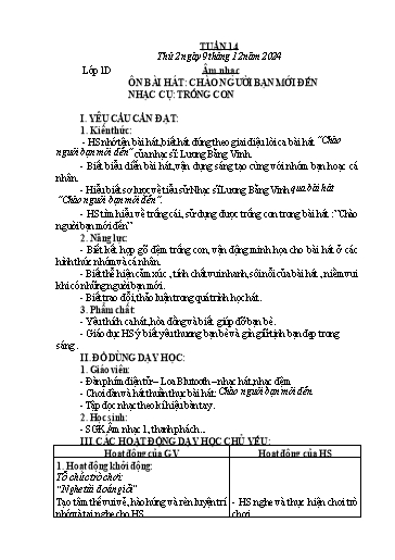 Kế hoạch bài dạy Âm Nhạc 1+3+4+5, Đạo Đức 1, HĐTN 1 - Tuần 14 (NH 2024-2025)(GV: Phạm Thị Thanh Tú)