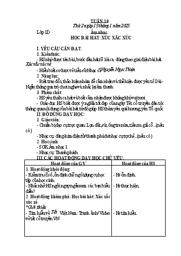 Kế hoạch bài dạy Âm Nhạc 1+3+4+5, Đạo Đức 1, HĐTN 1 - Tuần 19 (NH 2024-2025)(GV: Phạm Thị Thanh Tú)