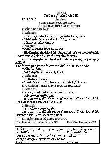 Kế hoạch bài dạy Âm Nhạc 1+3+4+5, HĐTN 1 - Tuần 24 (NH 2024-2025)(GV: Phạm Thị Thanh Tú)