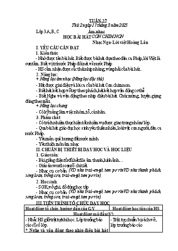 Kế hoạch bài dạy Âm Nhạc 1+3+4+5, HĐTN 1 - Tuần 27 (NH 2024-2025)(GV: Phạm Thị Thanh Tú)