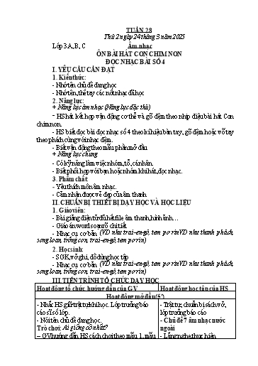 Kế hoạch bài dạy Âm Nhạc 1+3+4+5, HĐTN 1 - Tuần 28 (NH 2024-2025)(GV: Phạm Thị Thanh Tú)