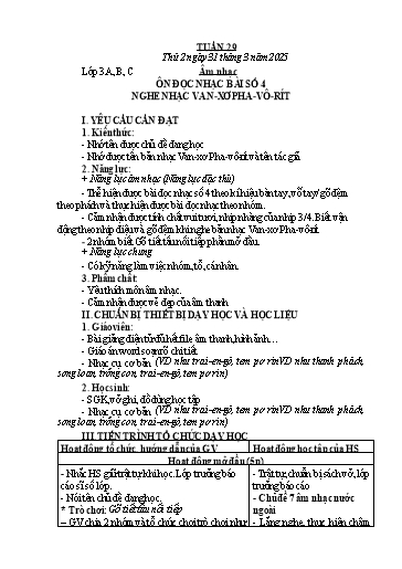 Kế hoạch bài dạy Âm Nhạc 1+3+4+5, HĐTN 1 - Tuần 29 (NH 2024-2025)(GV: Phạm Thị Thanh Tú)