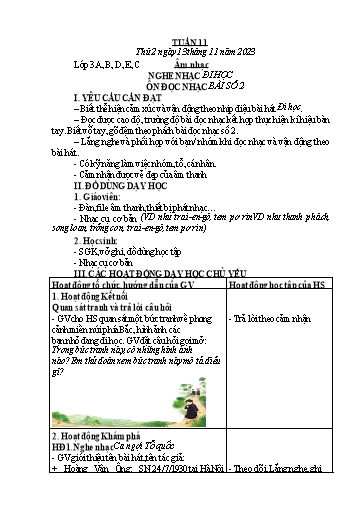 Kế hoạch bài dạy Âm Nhạc 3, Đạo Đức 1+2, HĐTN 4 - Tuần 11 (NH 2023-2024)(GV: Phạm Thị Thanh Tú)