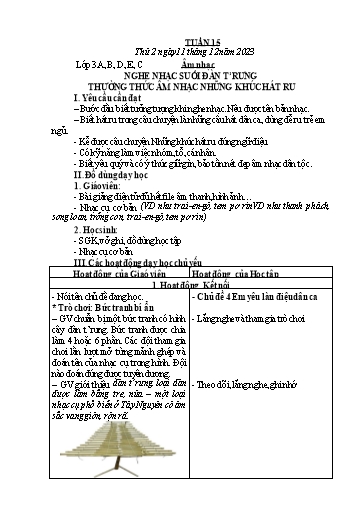 Kế hoạch bài dạy Âm Nhạc 3, Đạo Đức 1+2, HĐTN 4 - Tuần 15 (NH 2023-2024)(GV: Phạm Thị Thanh Tú)