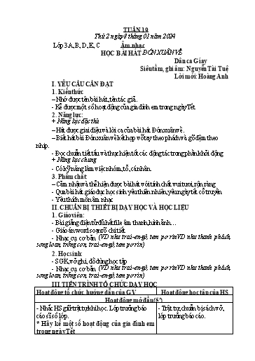 Kế hoạch bài dạy Âm Nhạc 3, Đạo Đức 1+2 - Tuần 19 (NH 2023-2024)(GV: Phạm Thị Thanh Tú)
