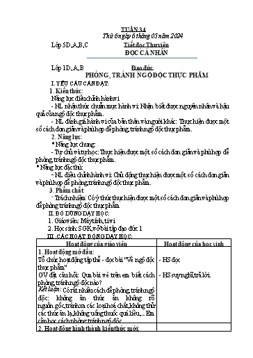 Kế hoạch bài dạy Âm Nhạc 3, Đạo Đức 1+2 - Tuần 34 (NH 2023-2024)(GV: Phạm Thị Thanh Tú)
