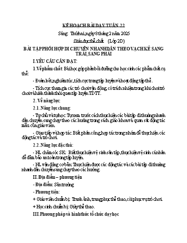 Kế hoạch bài dạy GDTC 2+3 - Tuần 22 (NH 2024-2025)(GV: Dương Thị Hồng Thắm)