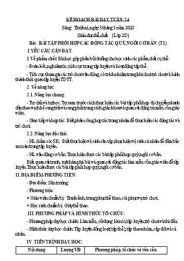Kế hoạch bài dạy GDTC 2+3 - Tuần 24B (NH 2024-2025)(GV: Dương Thị Hồng Thắm)