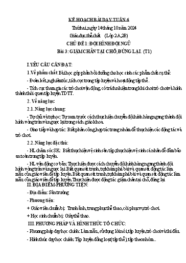 Kế hoạch bài dạy GDTC 2+3 - Tuần 6 (NH 2023-2024)(GV: Dương Thị Hồng Thắm)