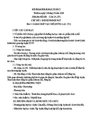 Kế hoạch bài dạy GDTC 2+3 - Tuần 7 (GV: Dương Thị Hồng Thắm)