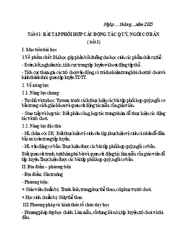 Kế hoạch bài dạy GDTC 3 - Tiết 51+52 (GV: Trần Văn Hùng)