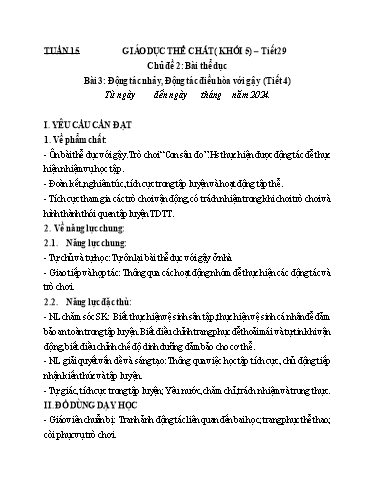 Kế hoạch bài dạy GDTC 5 - Tuần 15, NH 2024-2025 (GV: Trần Văn Hùng)