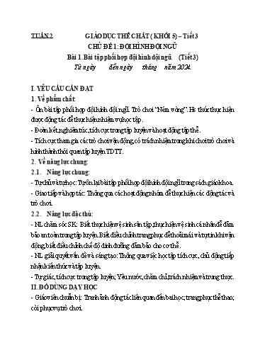 Kế hoạch bài dạy GDTC 5 - Tuần 2, NH 2024-2025 (GV: Trần Văn Hùng)