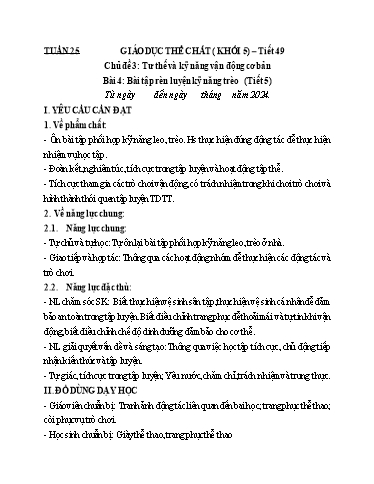 Kế hoạch bài dạy GDTC 5 - Tuần 25, NH 2024-2025 (GV: Trần Văn Hùng)