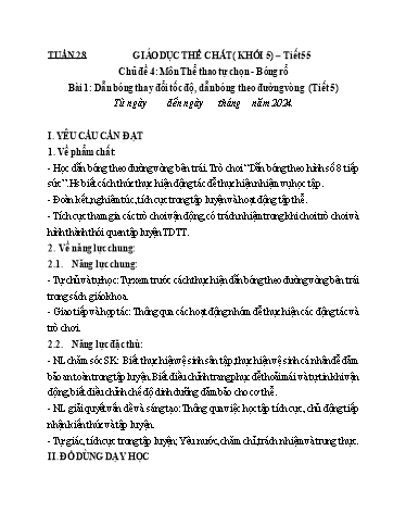Kế hoạch bài dạy GDTC 5 - Tuần 28, NH 2024-2025 (GV: Trần Văn Hùng)