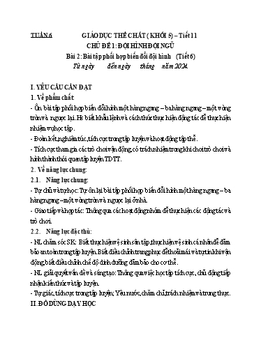 Kế hoạch bài dạy GDTC 5 - Tuần 6, NH 2024-2025 (GV: Trần Văn Hùng)