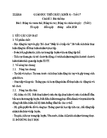 Kế hoạch bài dạy GDTC 5 - Tuần 9, NH 2024-2025 (GV: Trần Văn Hùng)