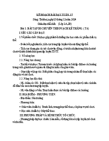 Kế hoạch bài dạy GDTC Lớp 2+3 - Tuần 17 (NH 2024-2025)(GV: Dương Thị Hồng Thắm)