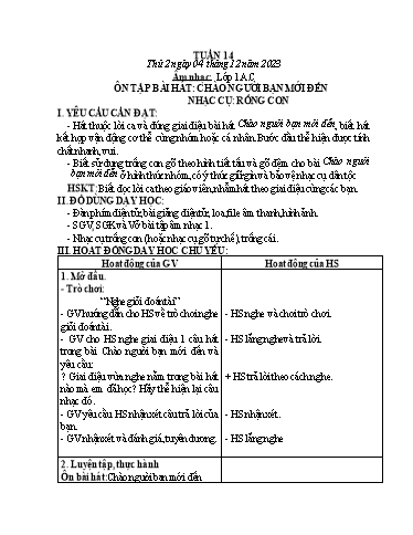 Kế hoạch bài dạy HĐTN 1+2, Âm Nhạc 1+2+4 - Tuần 14 (NH 2023-2024)(GV: Trần Thị Thu Hiền)