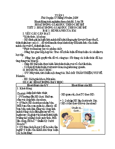 Kế hoạch bài dạy HĐTN, Âm Nhạc 2 - Tuần 1 (NH 2024-2025)(GV: Trần Thị Thu Hiền)