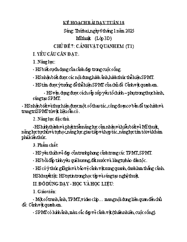 Kế hoạch bài dạy Mĩ Thuật 3+4, Đạo Đức 1 - Tuần 18 (NH 2024-2025)(GV: Dương Thị Hồng Thắm)