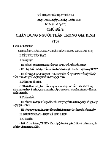 Kế hoạch bài dạy Mĩ Thuật 3+4 - Tuần 24 (NH 2024-2025)(GV: Dương Thị Hồng Thắm)