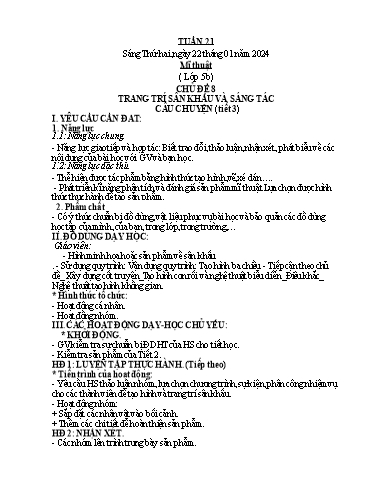 Kế hoạch bài dạy Mĩ Thuật 3+5, GDTC 1, Công Nghệ 3 - Tuần 21 (NH 2023-2024)(GV: Cao Thị Minh Tình)