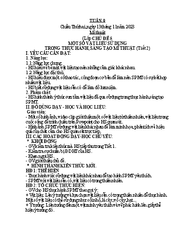 Kế hoạch bài dạy Mĩ Thuật 3+5, GDTC 1, Công Nghệ 3 - Tuần 9 (Năm học 2023-2024)(GV: Cao Thị Minh Tình)