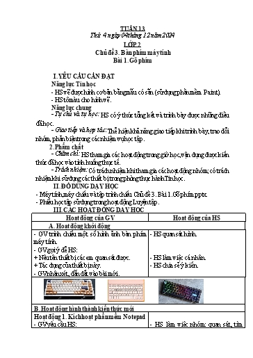 Kế hoạch bài dạy Tin Học 2+3+4+5 - Tuần 13, NH 2024-2025 (GV: Nguyễn Thị Ngọc Liễu)