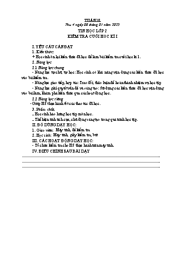 Kế hoạch bài dạy Tin Học 2+3+4+5 - Tuần 18, NH 2024-2025 (GV: Nguyễn Thị Ngọc Liễu)