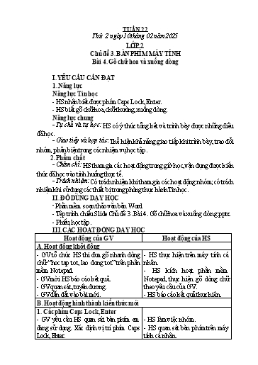 Kế hoạch bài dạy Tin Học 2+3+4+5 - Tuần 22, NH 2024-2025 (GV: Nguyễn Thị Ngọc Liễu)