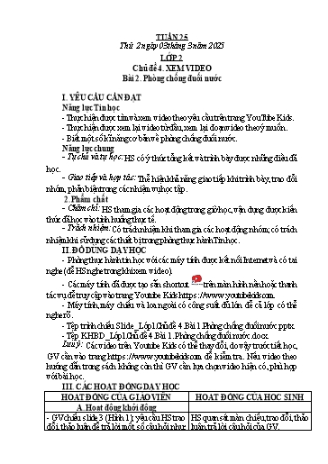 Kế hoạch bài dạy Tin Học 2+3+4+5 - Tuần 25, NH 2024-2025 (GV: Nguyễn Thị Ngọc Liễu)