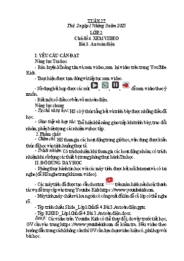 Kế hoạch bài dạy Tin Học 2+3+4+5 - Tuần 27, NH 2024-2025 (GV: Nguyễn Thị Ngọc Liễu)