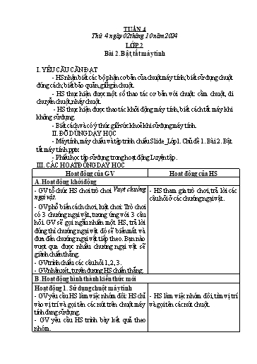 Kế hoạch bài dạy Tin Học 2+3+4+5 - Tuần 4, NH 2024-2025 (GV: Nguyễn Thị Ngọc Liễu)