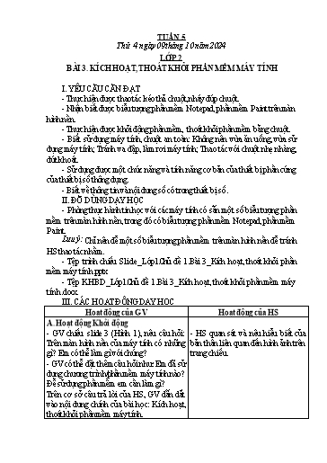 Kế hoạch bài dạy Tin Học 2+3+4+5 - Tuần 5, NH 2024-2025 (GV: Nguyễn Thị Ngọc Liễu)