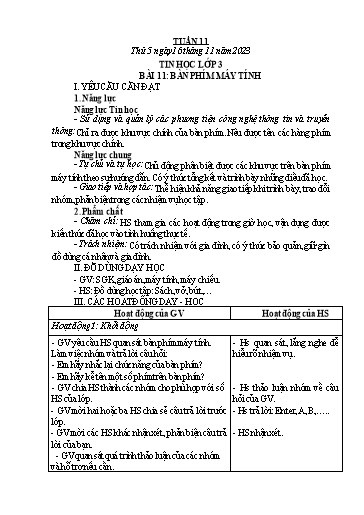 Kế hoạch bài dạy Tin Học 3+4+5 - Tuần 11, NH 2023-2024 (GV: Nguyễn Thị Ngọc Liễu)
