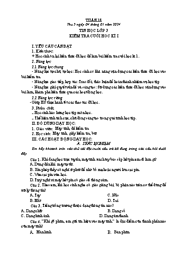 Kế hoạch bài dạy Tin Học 3+4+5 - Tuần 18, NH 2023-2024 (GV: Nguyễn Thị Ngọc Liễu)