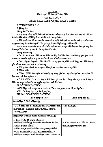 Kế hoạch bài dạy Tin Học 3+4+5 - Tuần 24, NH 2023-2024 (GV: Nguyễn Thị Ngọc Liễu)