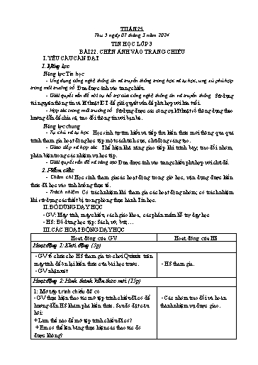 Kế hoạch bài dạy Tin Học 3+4+5 - Tuần 25, NH 2023-2024 (GV: Nguyễn Thị Ngọc Liễu)