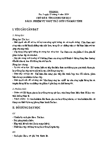 Kế hoạch bài dạy Tin Học 3+4+5 - Tuần 32, NH 2023-2024 (GV: Nguyễn Thị Ngọc Liễu)