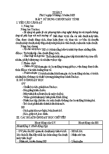 Kế hoạch bài dạy Tin Học 3+4+5 - Tuần 7, NH 2023-2024 (GV: Nguyễn Thị Ngọc Liễu)